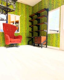 Kirjahyllyt 2kpl, 50-luvun tyyliin, 1:12 laserleikattu rakennussarja